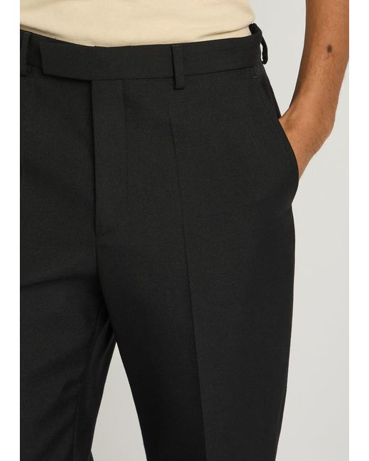 Valentino Black Flared-Leg Twill Trousers for men