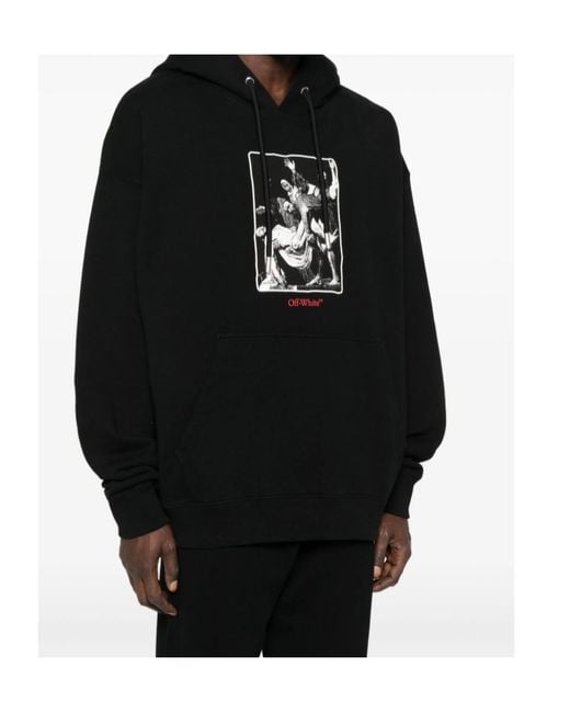 Off-White c/o Virgil Abloh Black Graphic-Print Hoodie for men