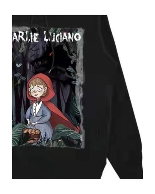 CHARLIE LUCIANO Black Hooded Hoodie for men