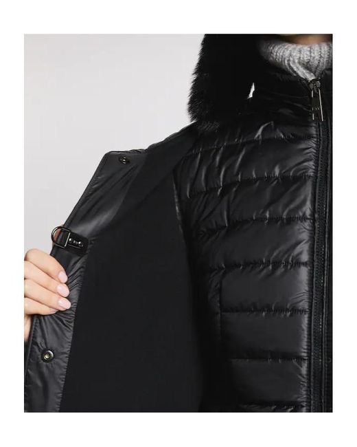 Fay Black Hooded Wool-Cashmere Pea Coat
