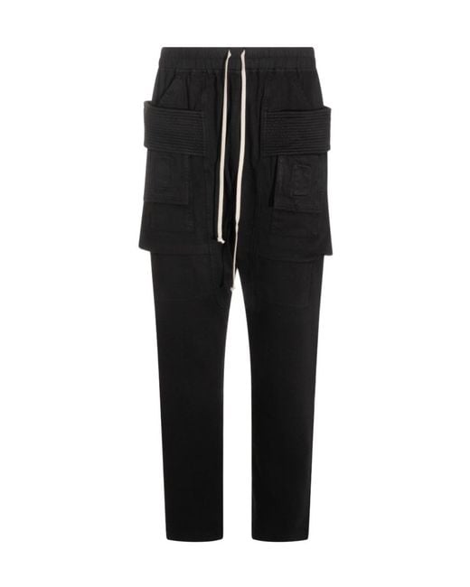 Rick Owens Black Drawstring Trousers for men
