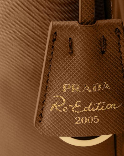 Prada Brown Re-Edition 2005 Re-Nylon And Saffiano Mini Bag