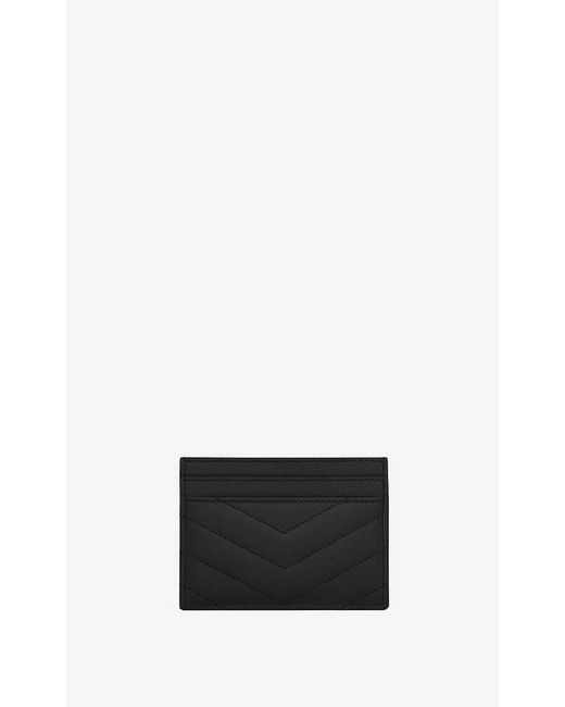 Saint Laurent Black Cassandre Matelassé Card Case
