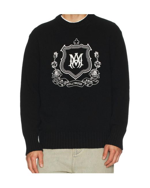 Amiri Black Ma Crest Crew for men