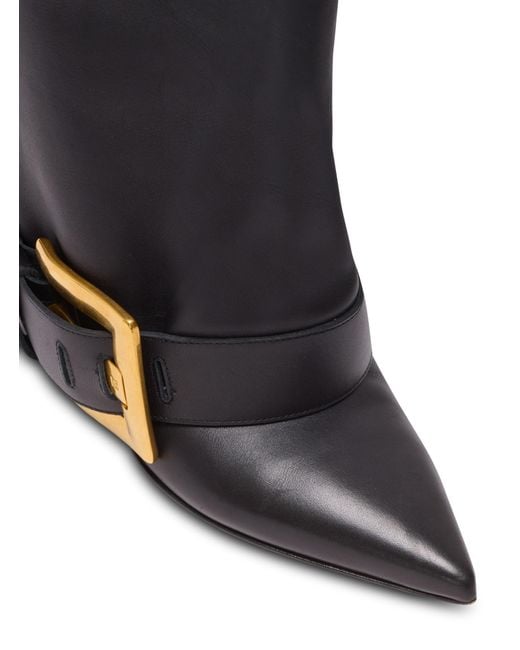 Balmain Black Anthem Calfskin Leather Boots