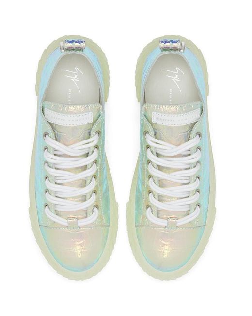 Giuseppe Zanotti Natural Crocodile Low-Cut Casual Sneakers