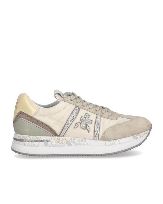 Premiata White Logo Logo Low-Top Sneakers