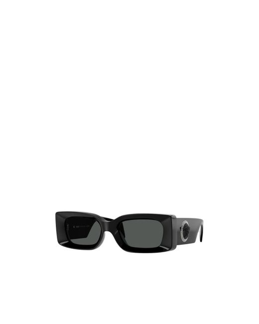 Versace White Medusa-Plaque Rectangular-Frame Sunglasses for men