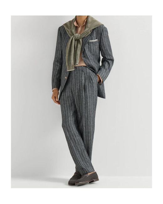 Brunello Cucinelli Brown Round-Toe Loafers for men
