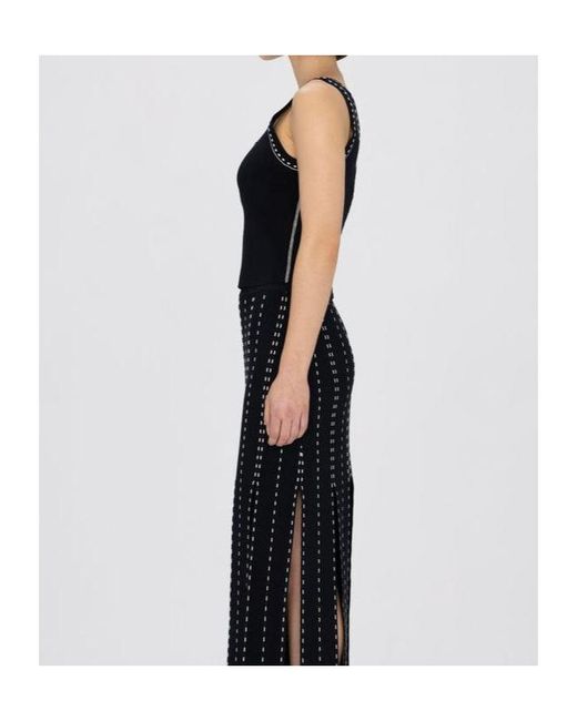 Jonathan Simkhai Black Nailah Stitch-Detail Knitted Top