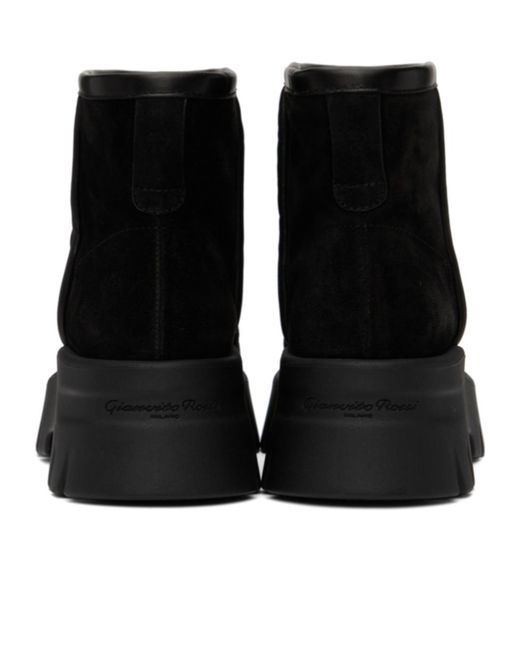 Gianvito Rossi Black Round Head Thick Sole Short Boots