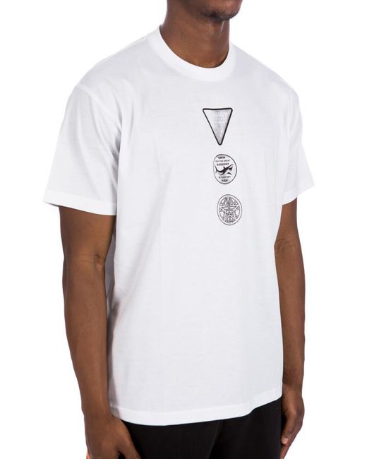 Burberry White Badge-Print Cotton T-Shirt for men