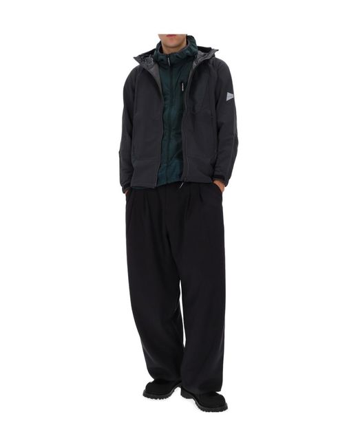 And Wander Black Hooded Casual Jacket for men