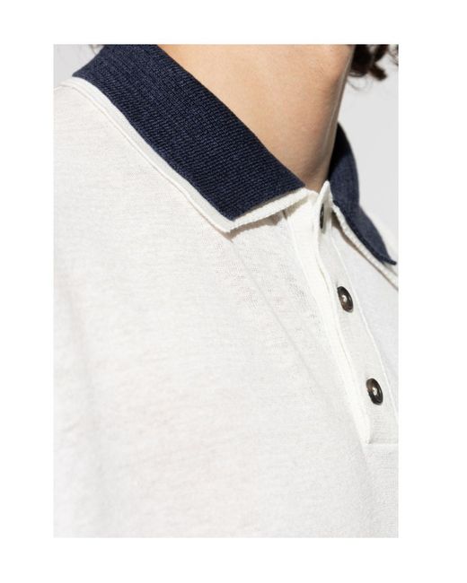 Eleventy White Short-Sleeved Polo Shirt for men