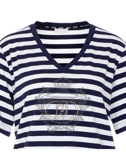 Liu Jo Blue Striped T-Shirt