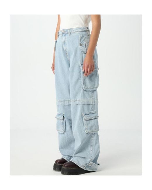 ICON DENIM Blue Rosalia Wide-Leg Cargo Jeans