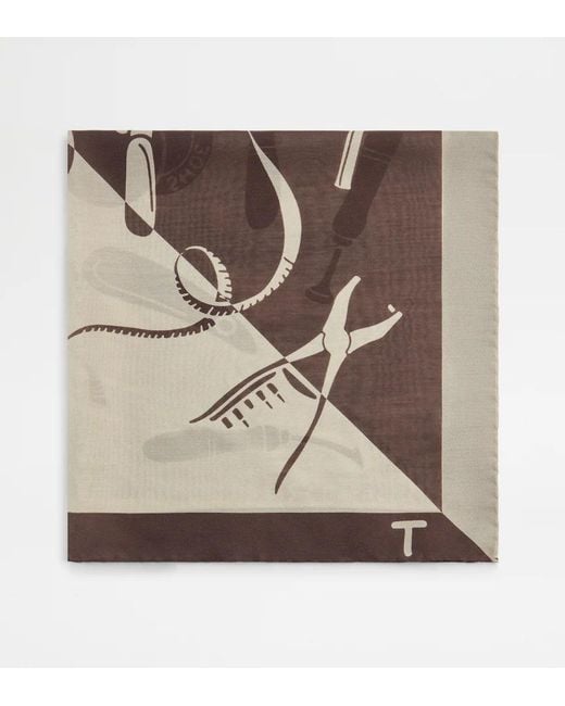 Tod's Gray Square Scarf for men