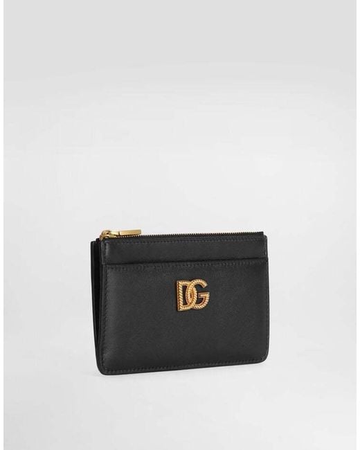 Dolce & Gabbana Black Dg Logo Plaque Card Holder