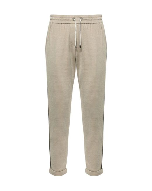 Brunello Cucinelli Natural Drawstring Track Pants