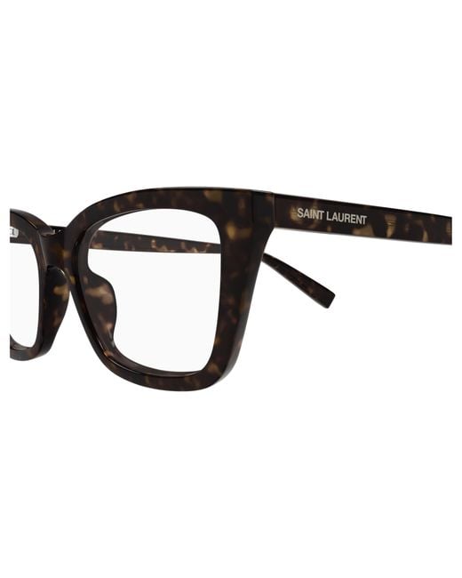 Saint Laurent White Tortoiseshell-Effect Glasses