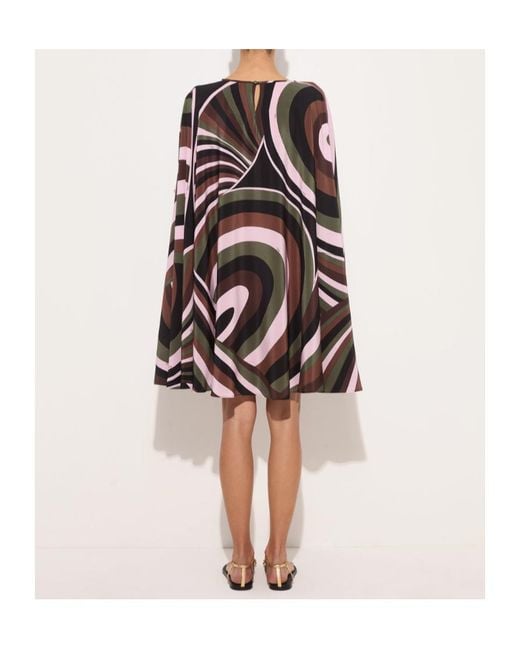 Emilio Pucci Black Iride Print Crepe De Chine Kaftan