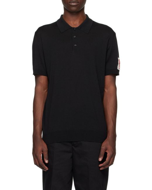 Golden Goose Deluxe Brand Black Logo Patch Polo Shirt for men