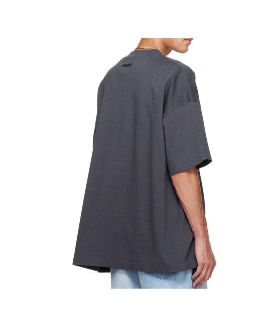 Fear Of God Blue Logo Printed Crewneck T-Shirt for men