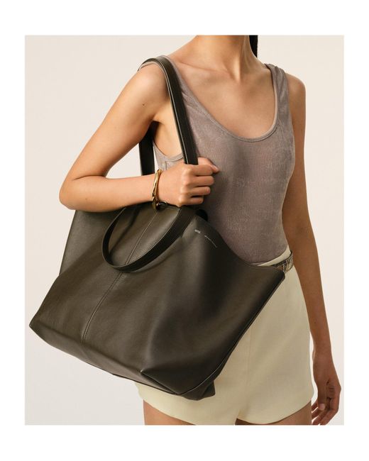 AMI Brown Ami Midi Tote Bag