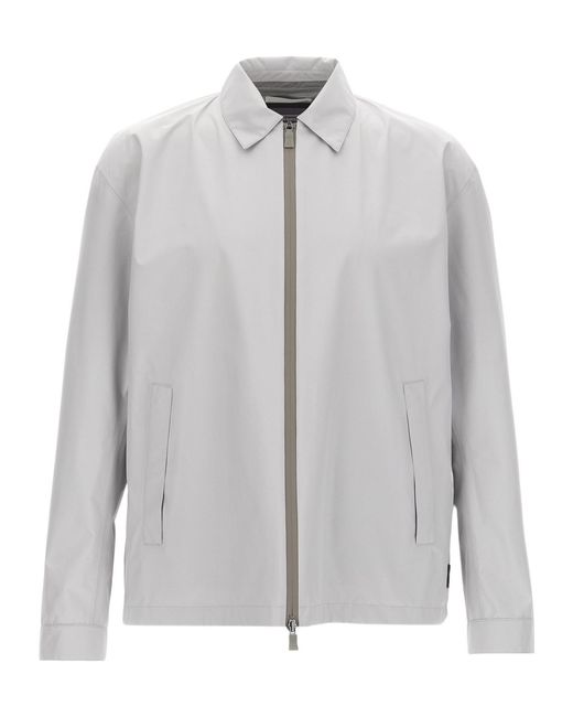 Herno Gray Zip-Up Long-Sleeved Jacket for men
