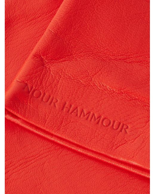 Nour Hammour Red Leather Gloves