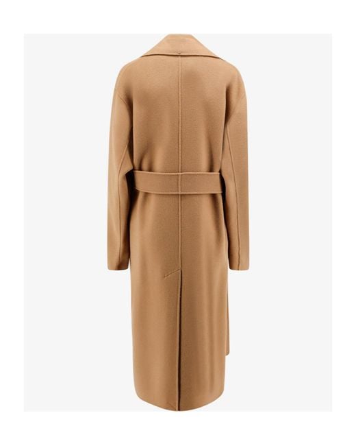 Sportmax Brown Buttoned Long-Sleeved Coat
