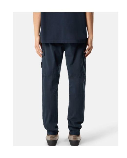Stone Island Blue Regular-Tapered-Fit Cargo Pants With Drawstring Waistband for men