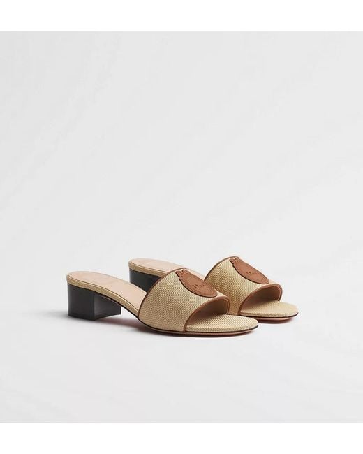 Dior White Iviera Médaillon Heeled Slide