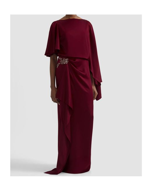 Erdem Red Draped Evening Dress