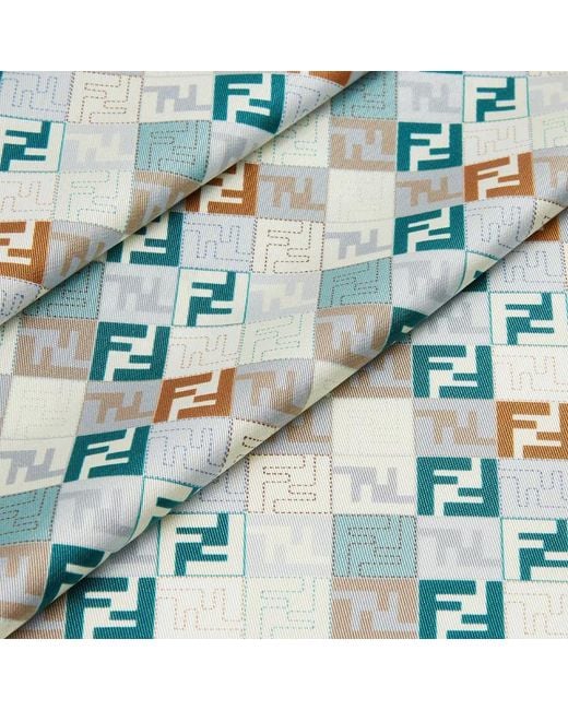 Fendi Blue Monogrammed Square Scarf