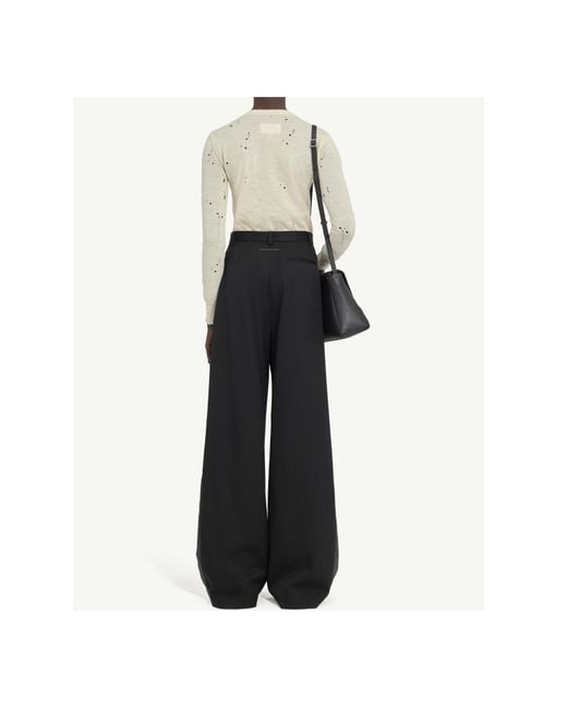 MM6 by Maison Margiela Black Wide-Leg Trousers