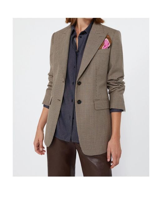 Max Mara Natural Caro Houndstooth-Pattern Tailored Jacket