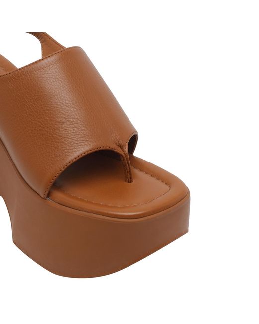 Vic Matié Brown Platform Peep-Toe Heeled Sandals