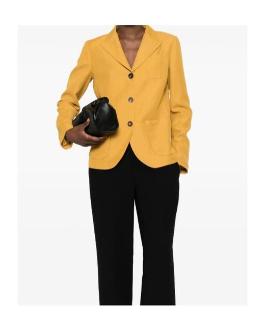 Fabiana Filippi Yellow Buttoned Pocket Blazer