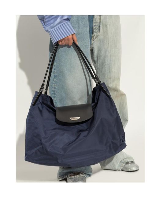 Balenciaga Blue Genève Large Shoulder Bag