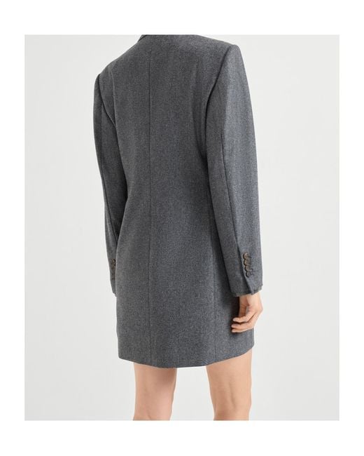 Brunello Cucinelli Gray Monili-Detail Mini Dress