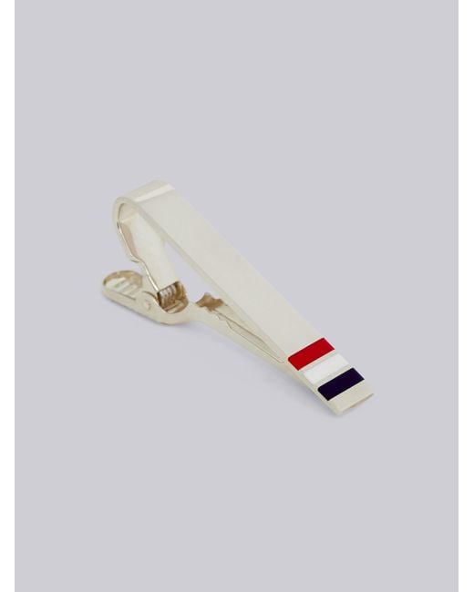 Thom Browne White Rwb Necktie Clip for men
