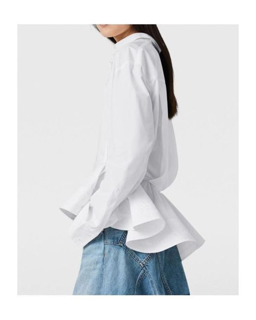 Stella McCartney White Poplin Peplum Shirt