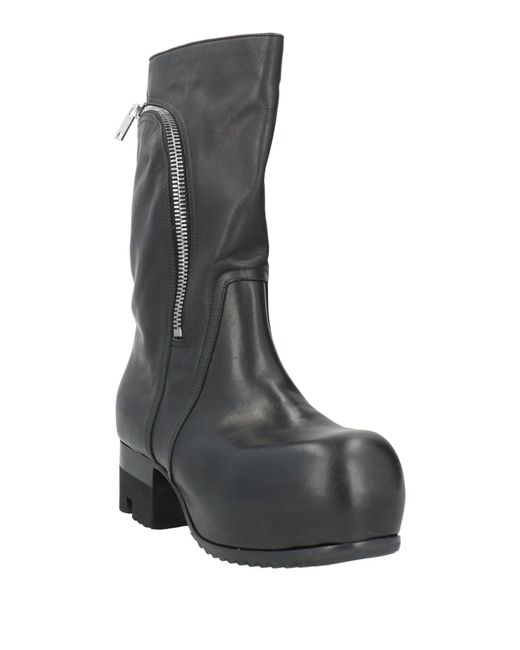 Rick Owens Black Minimalist Leather Boots