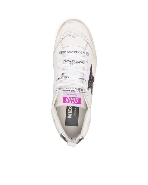 Golden Goose Deluxe Brand Natural Midstar Star Glittered Sneakers