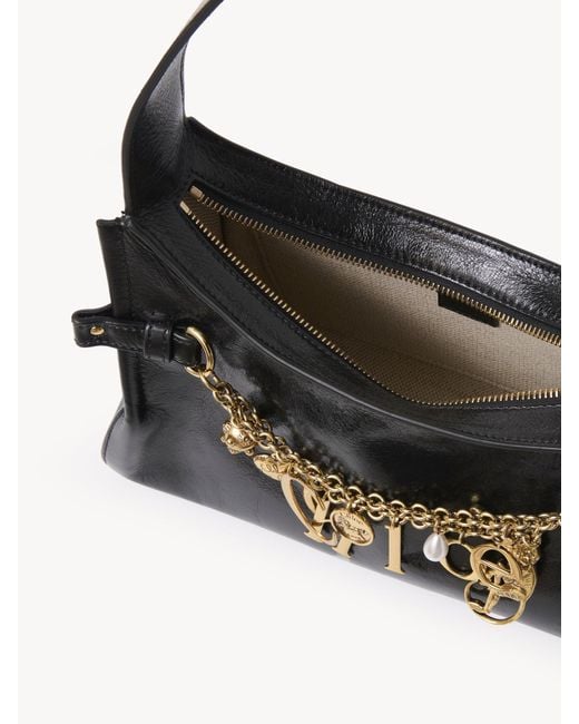 Chloé Black Charms Hobo Bag In Shiny Leather