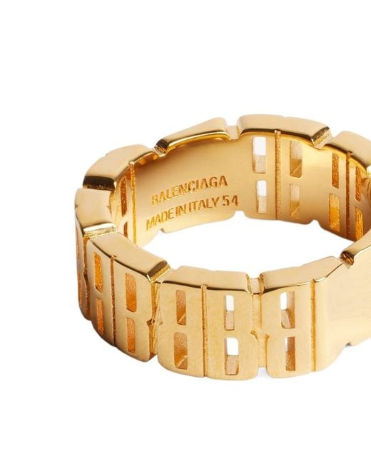Balenciaga Metallic Logo Band Ring