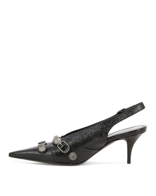 Balenciaga Black Cagole Slingback Pumps
