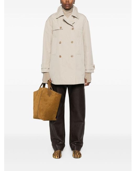 Aspesi Natural Double-Breasted Zip-Detail Coat