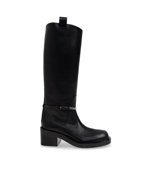 Tod's Black Round Toe Knee-High Boots